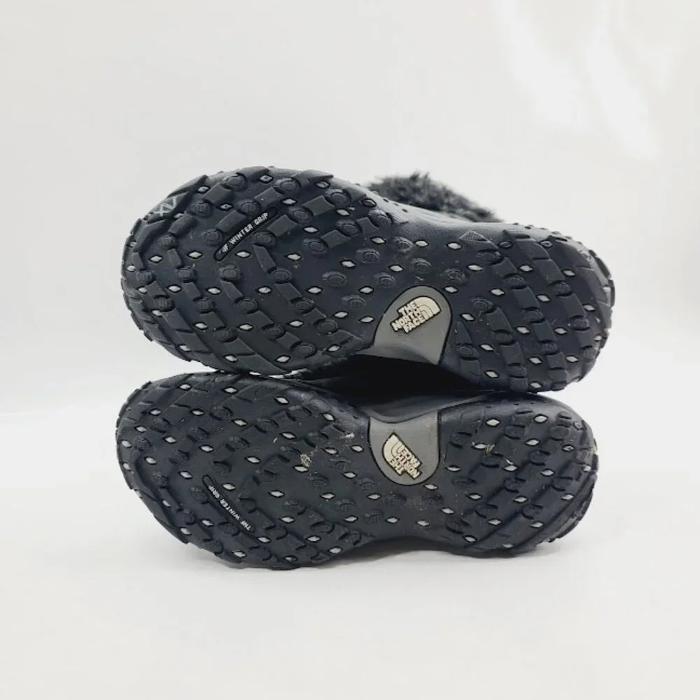 The North Face Girl's‎ Black Nuptse Fur Ankle Winter Snow Boot Size 4